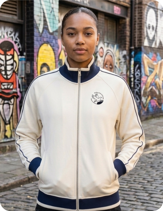 Jacket - Zip Track Color Block Raglan Sleeve