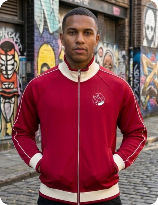 Color Block Raglan Sleeve Zip Track Jacket