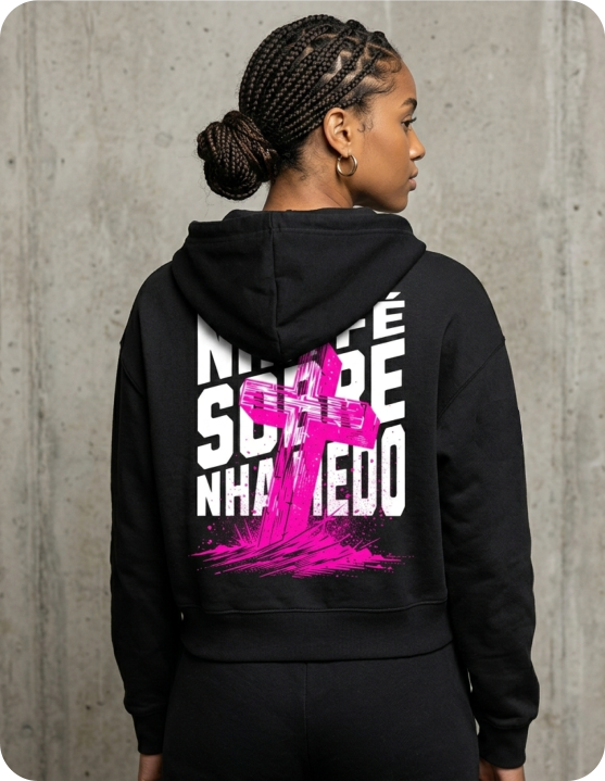 Women Hoodie Zip-Up Cropped